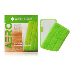 Насадка из микроволокна для швабры с распылителем Green Fiber AERO, зелёная
